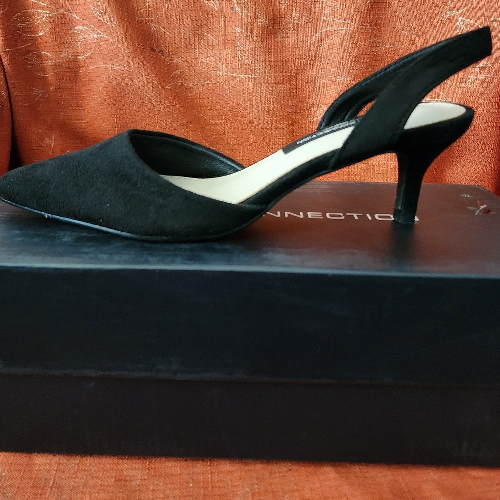 French Connection Black Suede Heels